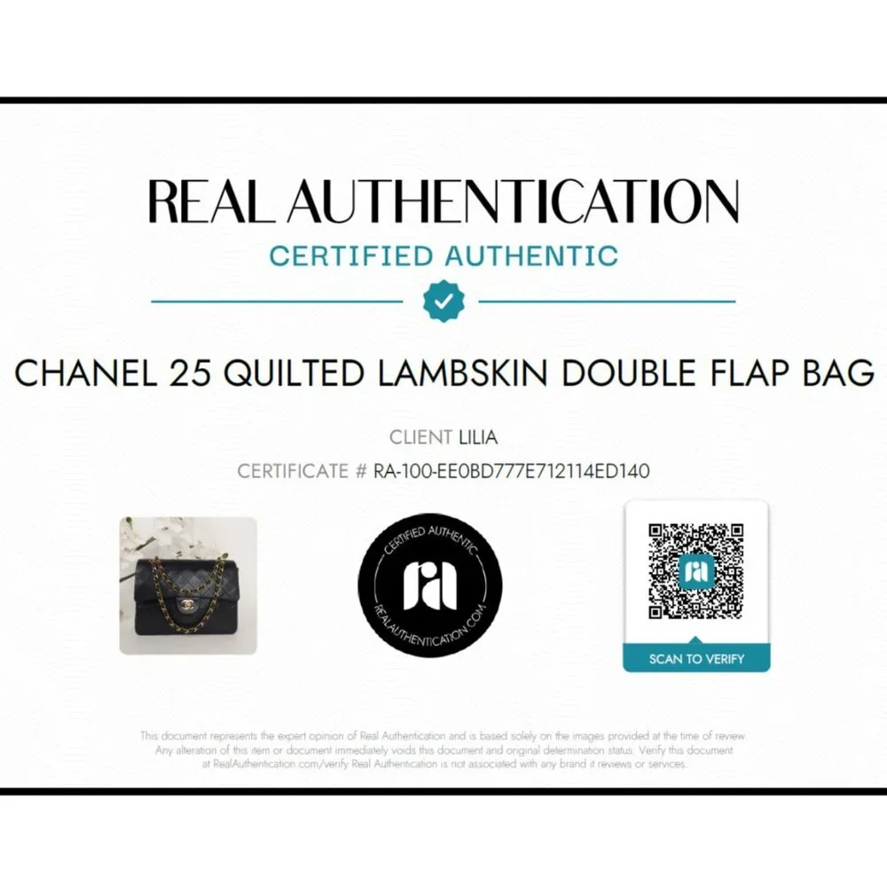 SOLD CHANEL 25 Black Double Flap Quilted Lambskin Leather Bag - Picture 2 of 16